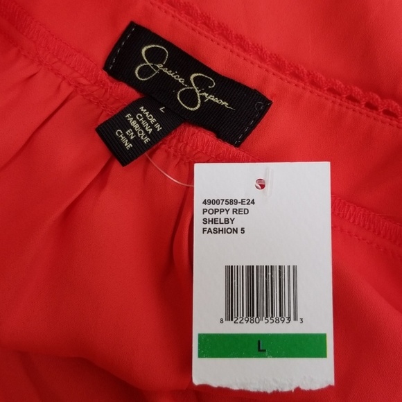NWT! JESSICA SIMPSON Poppy Red Tank Size L Top - Picture 5 of 8